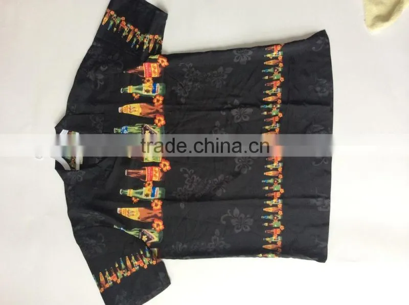 Black Beach Shirt Short Sleeve Hawaiian Shirts for men