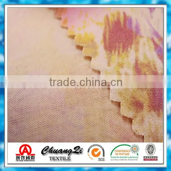 100 % printed viscose rayon challis grey fabric wholesaler 68*68