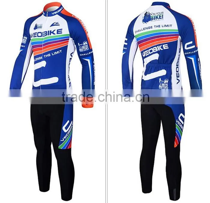long sleeve cycling jacket/thermal fleece custom cycling clothing winter, sublimation wholesale sportswear cycling wear