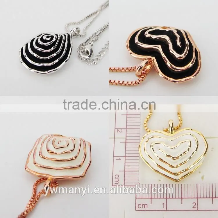 High quality european unique heart pendant oil drip necklace N0537