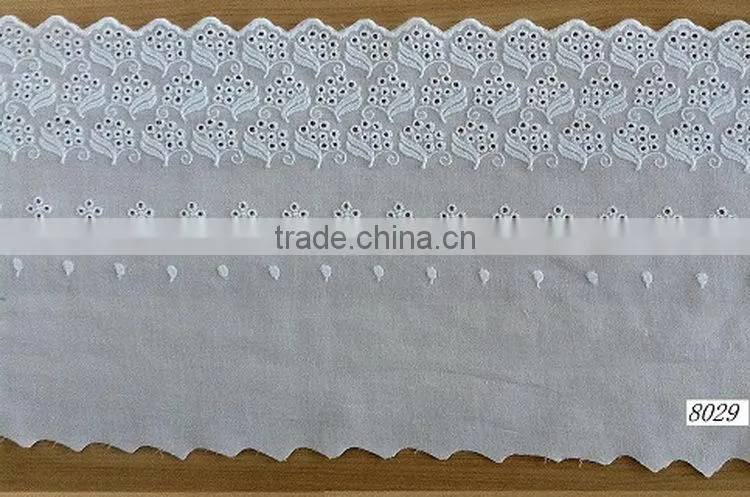 Durable professional designer cotton lace trim embroidery