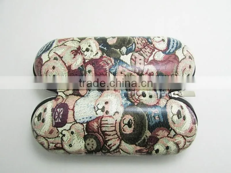 animal printing logo zipper EVA glasses case