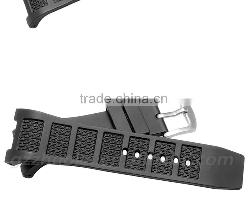 30*16mm waterproof black high quality rubber watch strap Wholesale 3PCS