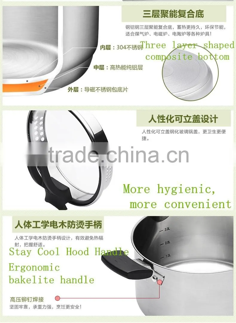 charms Food grade 304 stainless steel cookware