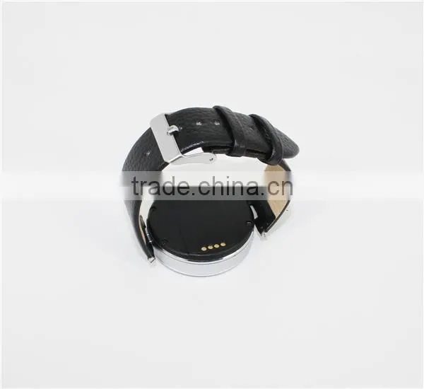 Geniune leather strap health tracker smart watch with heart rate monitor, 1.22''smart watch heart rate