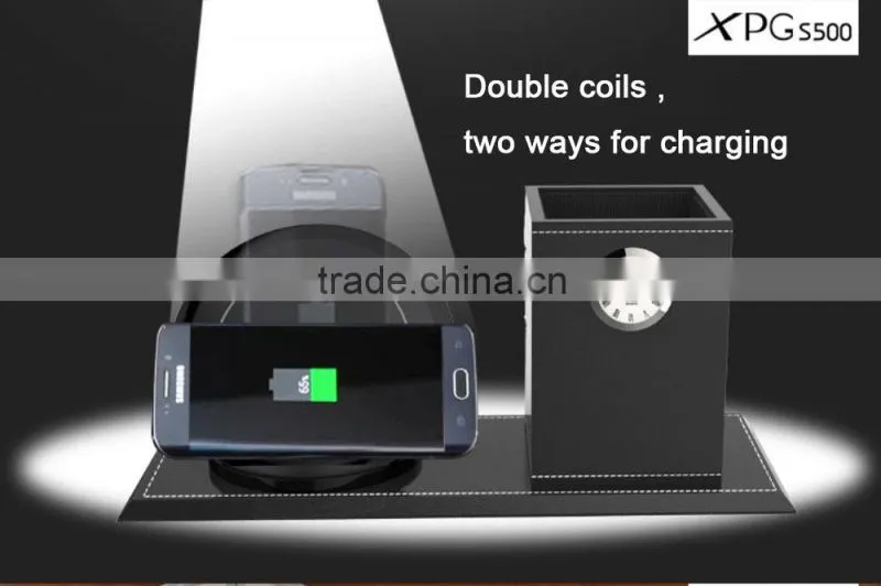 Newest Design Qi Wireless Charger Dock With Pen Vase And Clock For Samsung S6 S7 Edge Fast Charging Pad Holder