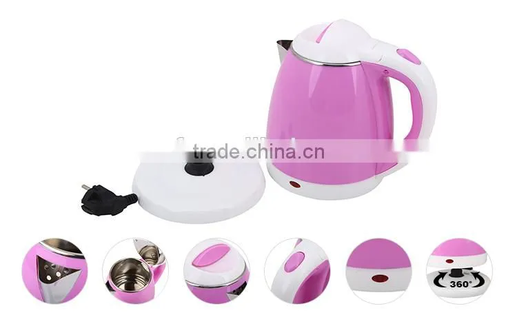 1.6L inside Stainless Steel, Outside PP Electric Water Kettle