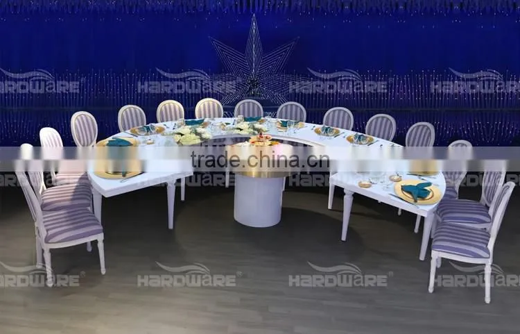 Half Round Shape with MDF Dining Table , Mdf Wedding Table