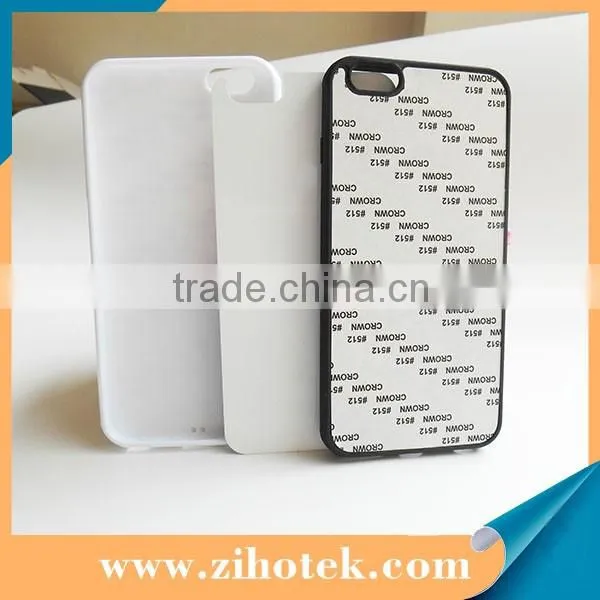 2016 Blank Sublimation Silicon case for iphone 6 plus,TPU case for iPhone 6 plus with aluminum sheet