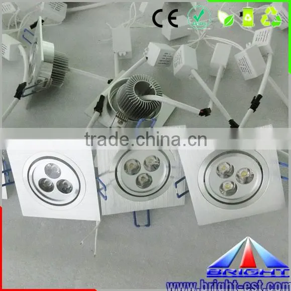 Dimmable 3pcs High Power led downlight, 3W led ceiling room light DC100V-240V