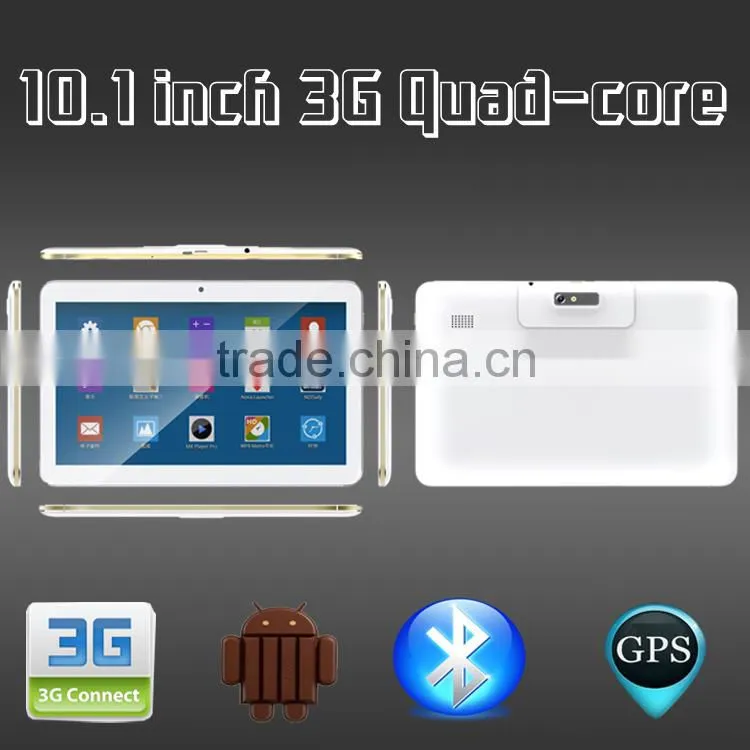 10.1 Inch Quad Core 3G Calling Dual SIM Android 4.4 Tablet PC with bluetooth and wifi GPS