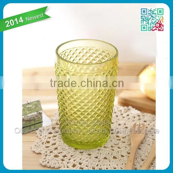 four color embossed glass cup pineapple grain glass beer glass cup