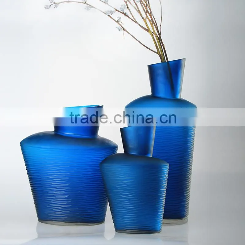 Promotion Modern Style glass vase Decor Cheap Blue