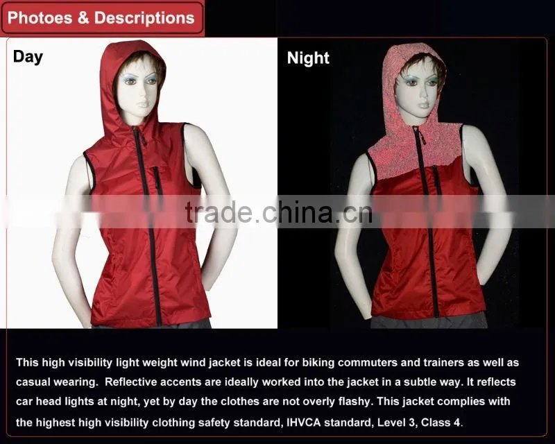 women's safety reflective hoody vest