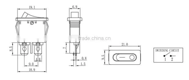 Single pole rocker switch t125