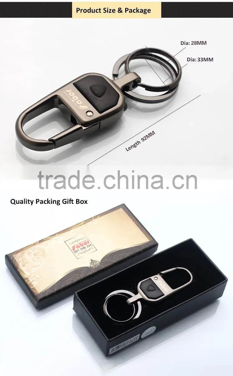 Luxury Dual Ring Men's Flashlight LED keychain