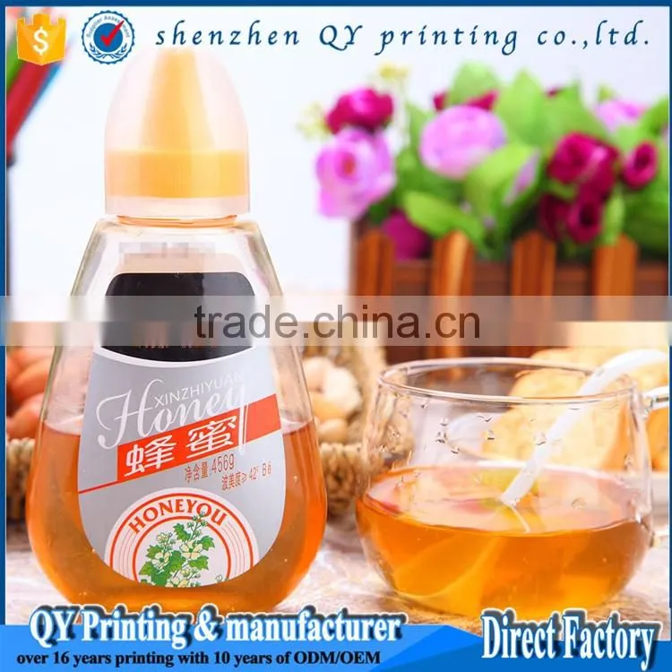 custom food label honey labels,waterproof honey label for jar bottle