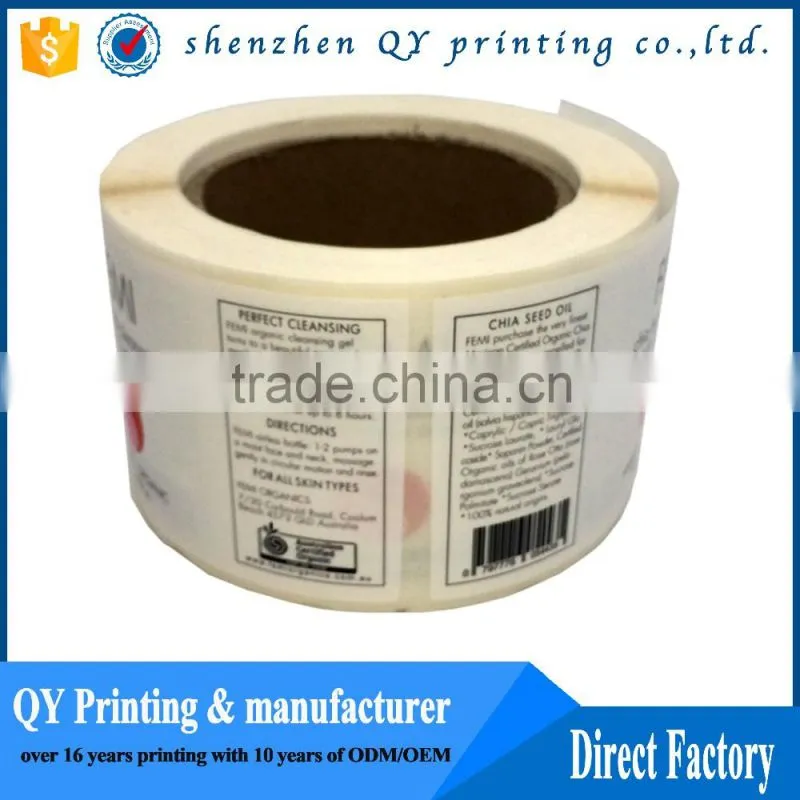 full color printing packaging label sticker,waterproof adhesive vinyl sticker label