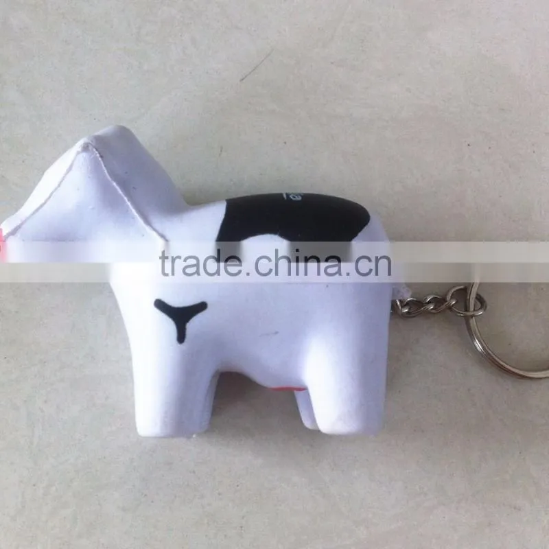 PU cow stress keychains