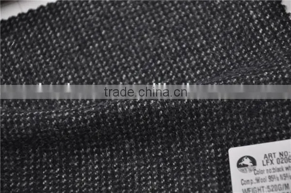 Wholesale high quality wool nylon woolen costume tweed fabric