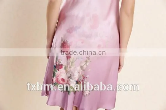 Chinese Painting Style Suspenders Silk Sleepwear
