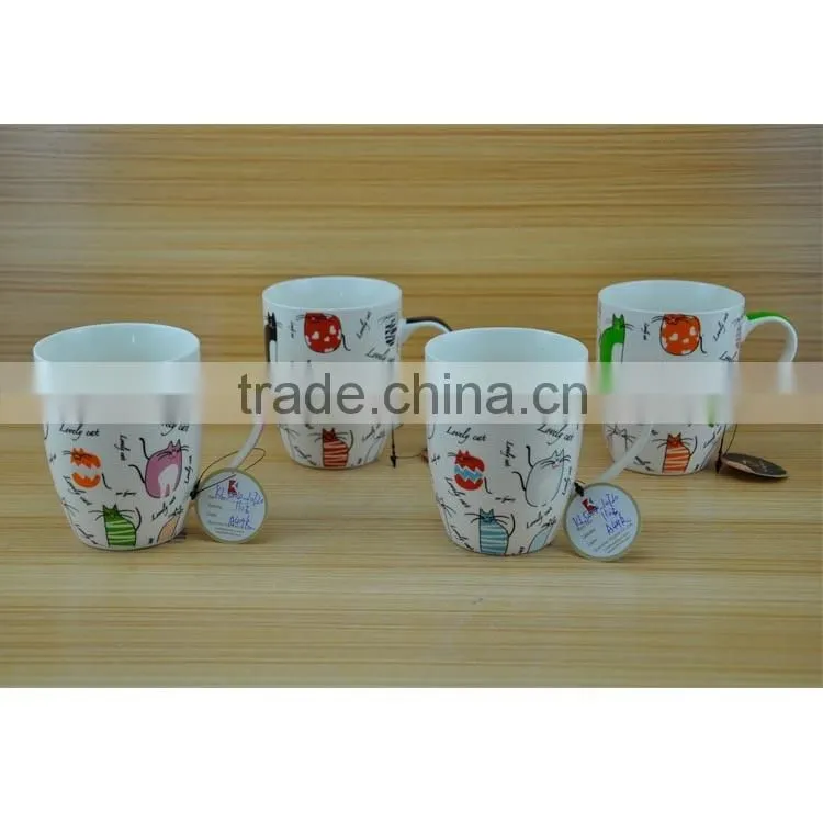 wholesale 11oz decal printing white porcelain mug cup new bone china mug