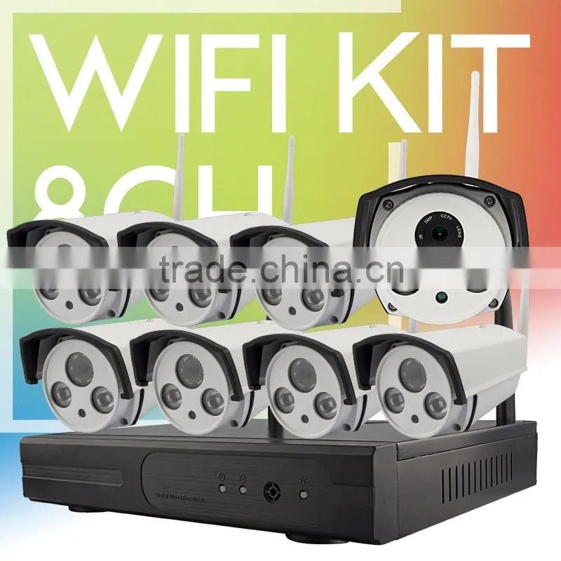 Vitevison CCTV system optional 1mp 1.3mp wifi camera H.264 8ch wireless wifi NVR Kit
