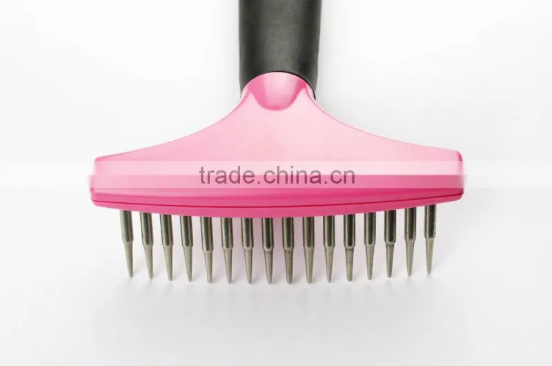 16 teeth combing pet steel brush for dog petlover