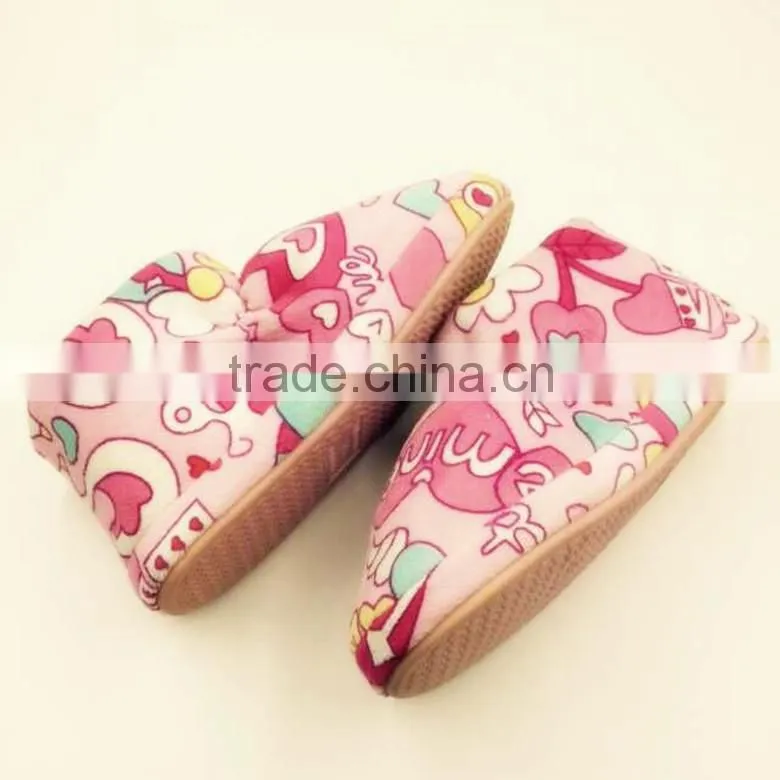 Winter new fashion colorful printed kids velvet slipper boot
