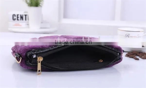 Celebrity Luxury Winter Evening Handbag Single faux fur bag