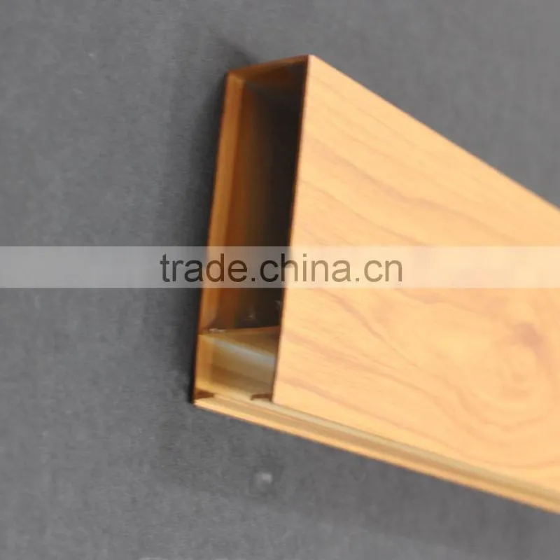 Waterproof Wood Grain Suspended Linear Ceiling panel aluminum Screen Ceiling
