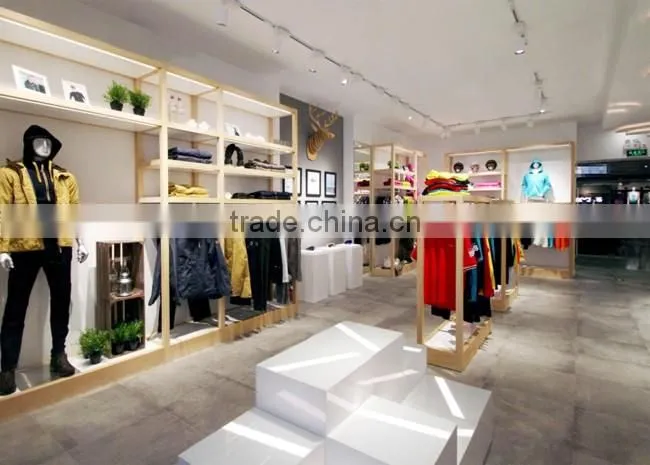 New design fashion garment retail wall hung display cabinets