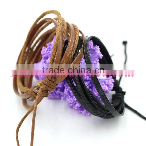 New design PU leather Punk bracelet for man