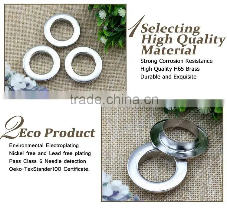 Plating round eyelet in garment metal garment eyelets with grommet