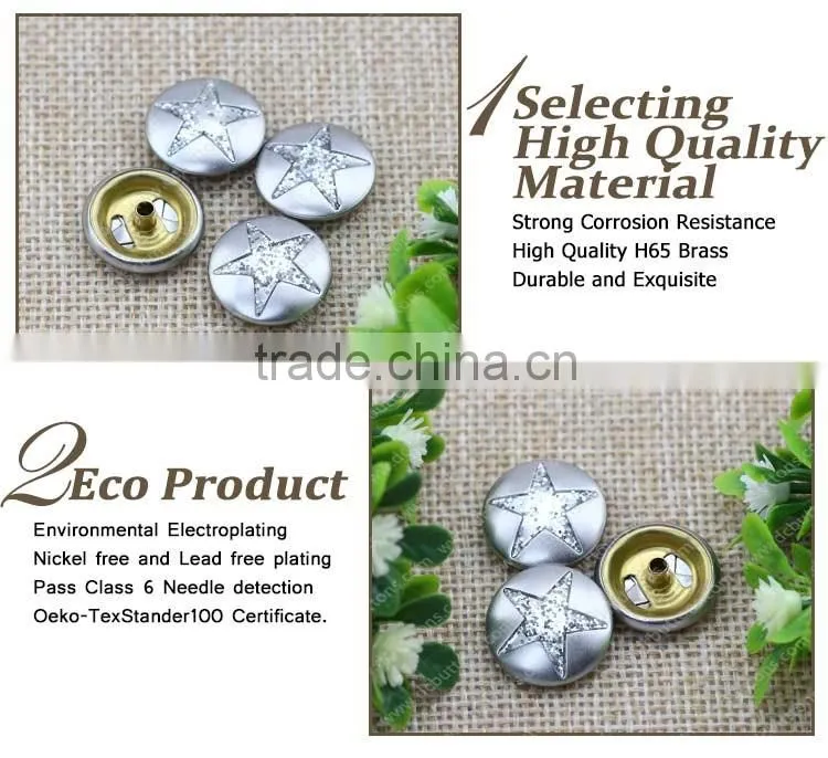 Round Shape and Snap Button Button Type Metal snap fasteners