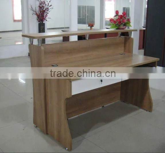 pretty light cherry wooden reception table