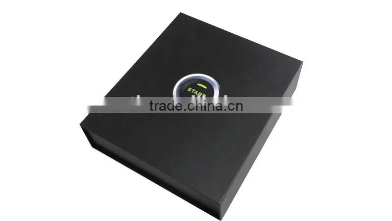 black paper box with velvet tray and magnets