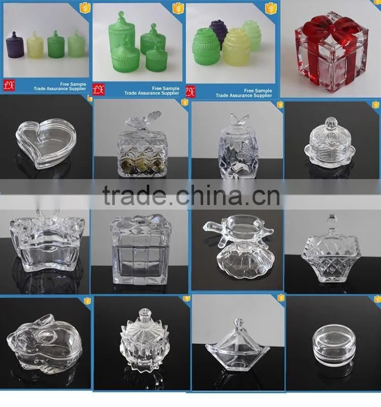 Double heart shape wholesale clear trinket glass box