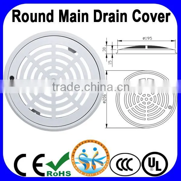 Swimming pool main drain cover, ABS main drainage