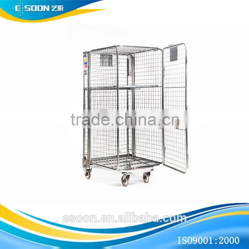 Customized supermarket Safe basket Metal rolling cage