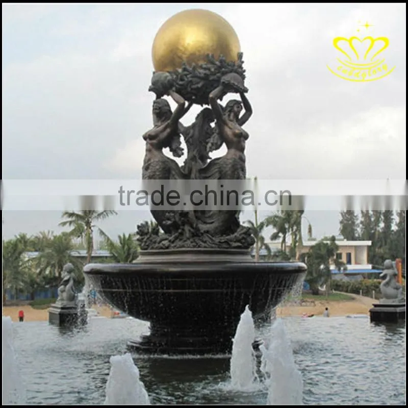 Upscale mall theme bronze sculpture square stainless steel hollow ball Art