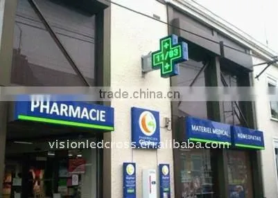 Outdoor 100cm led pharmacy cross sign