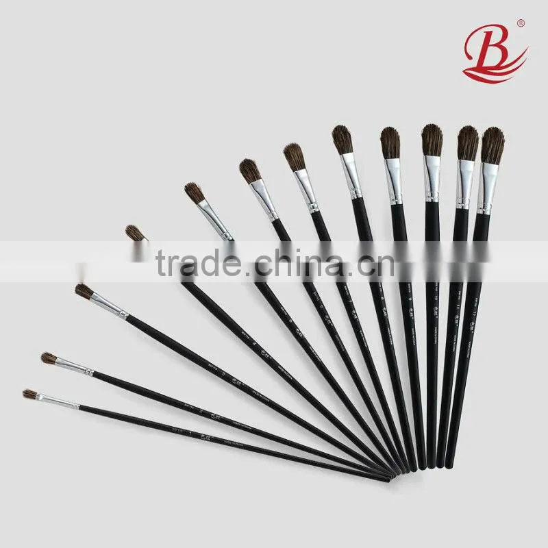 Professional artist wild boar hair oil paint brushes,bristle brush