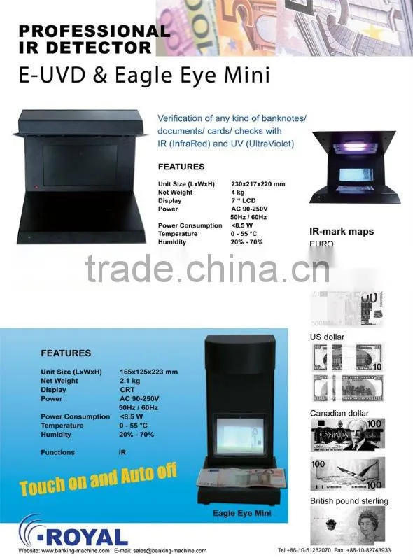 Money Detector E-UVD with UV IR detections