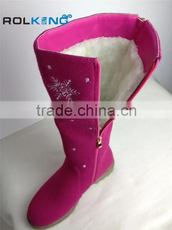 knee fashion 100% wool felt boots,woman shoes