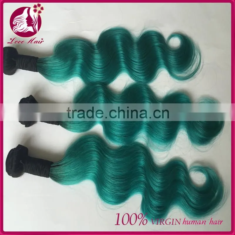 Summer hairstyles Virgin malaysian 100 human colored 1b teal two tone hair weave for black women
