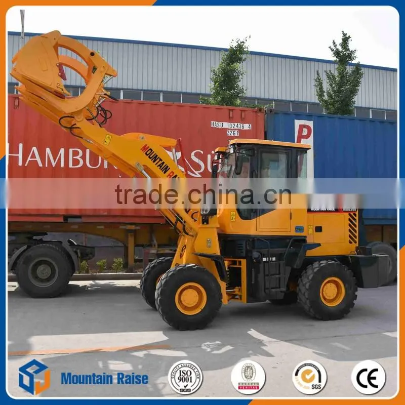 Promotion price 1.5Ton Log grapple Fork Wheel Loader