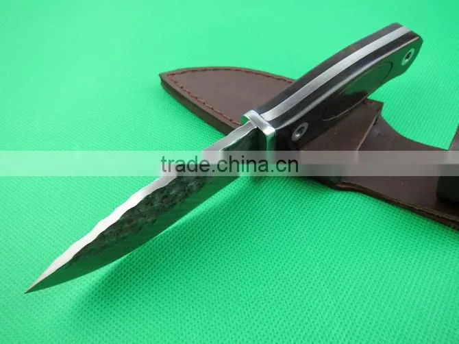 OEM 7Cr13 fixed blade combat knife with ebony handle
