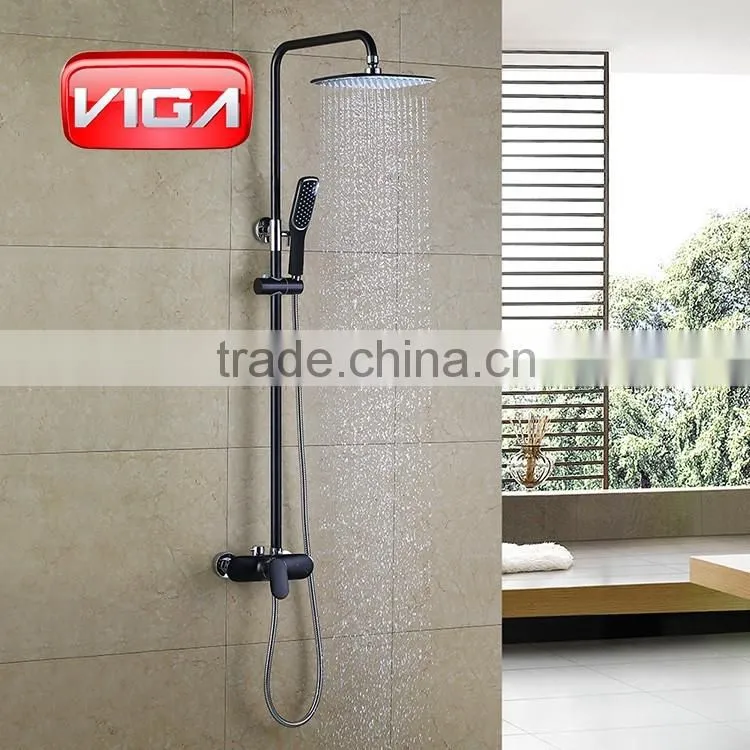 Good quality ABS rain shower head bathroom shower black shower bath set