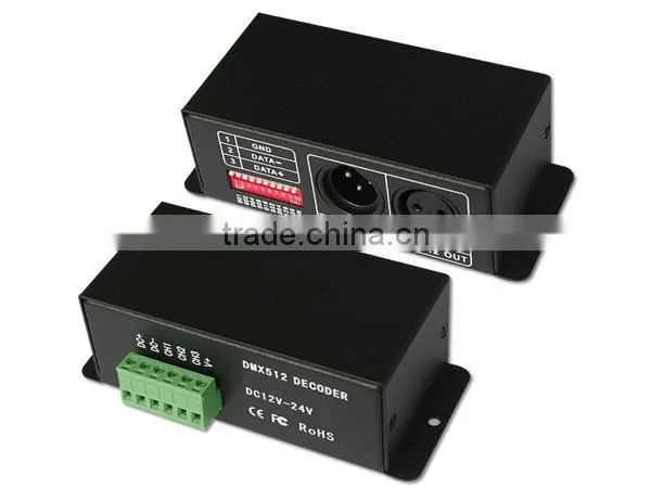 DMX512 decoder wireless XLR DMX controller dmx 512 rgb led controller DC12v-24V 4CH*4A